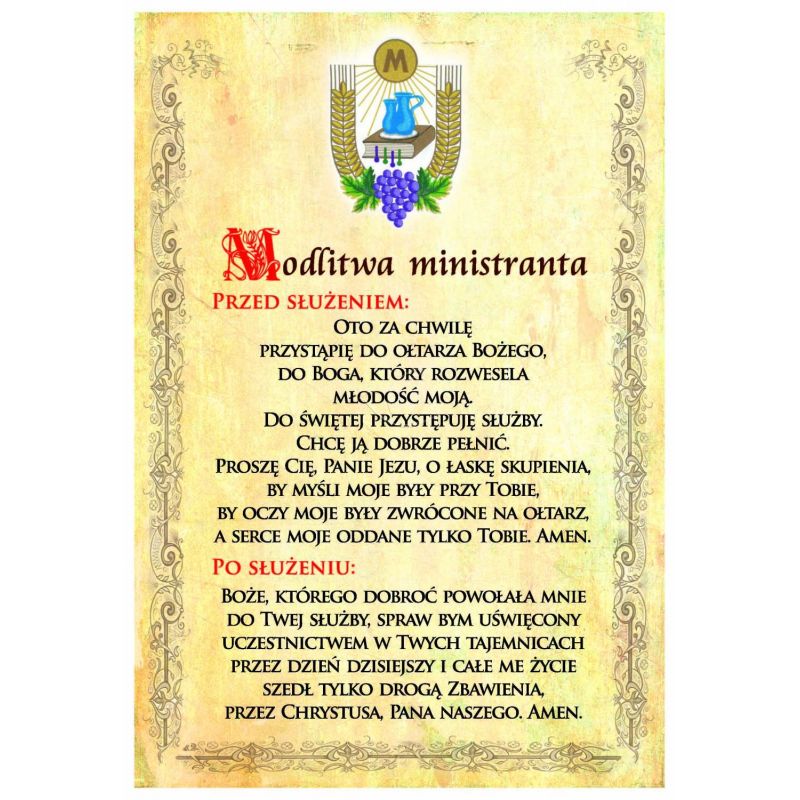 Modlitwa ministranta - plakat