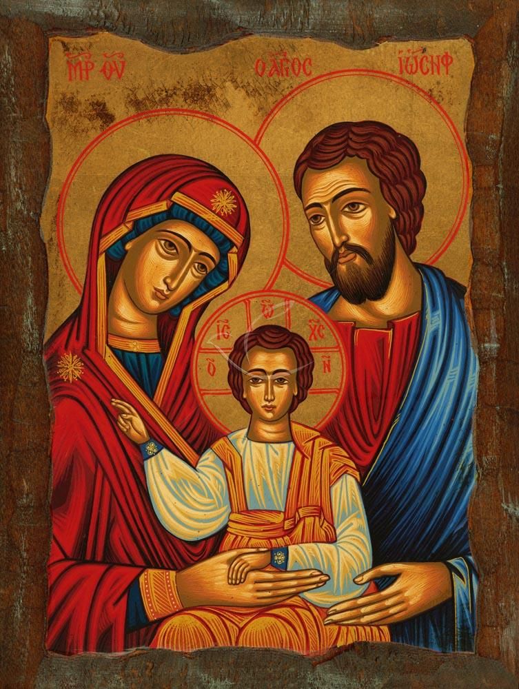 Obrazek Święta Rodzina bilaminat i szkło Murano 30 x 30 cm